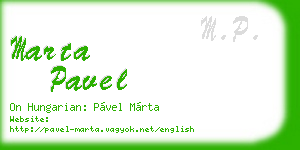 marta pavel business card